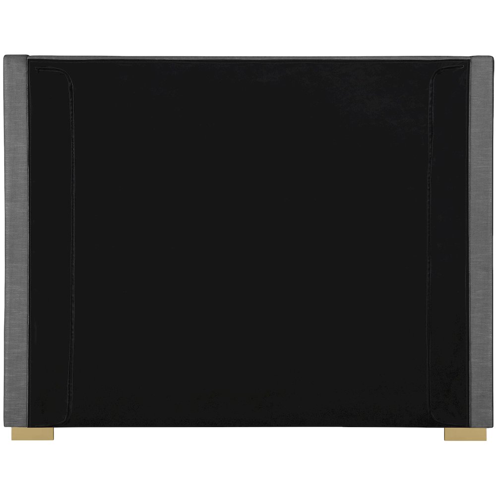 Royce Grey Linen Textured Fabric King Bed. Picture 10