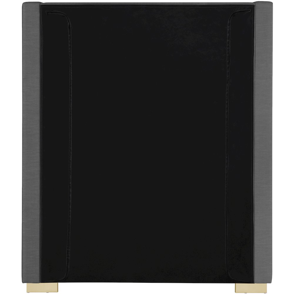 Royce Grey Linen Textured Fabric Twin Bed. Picture 10