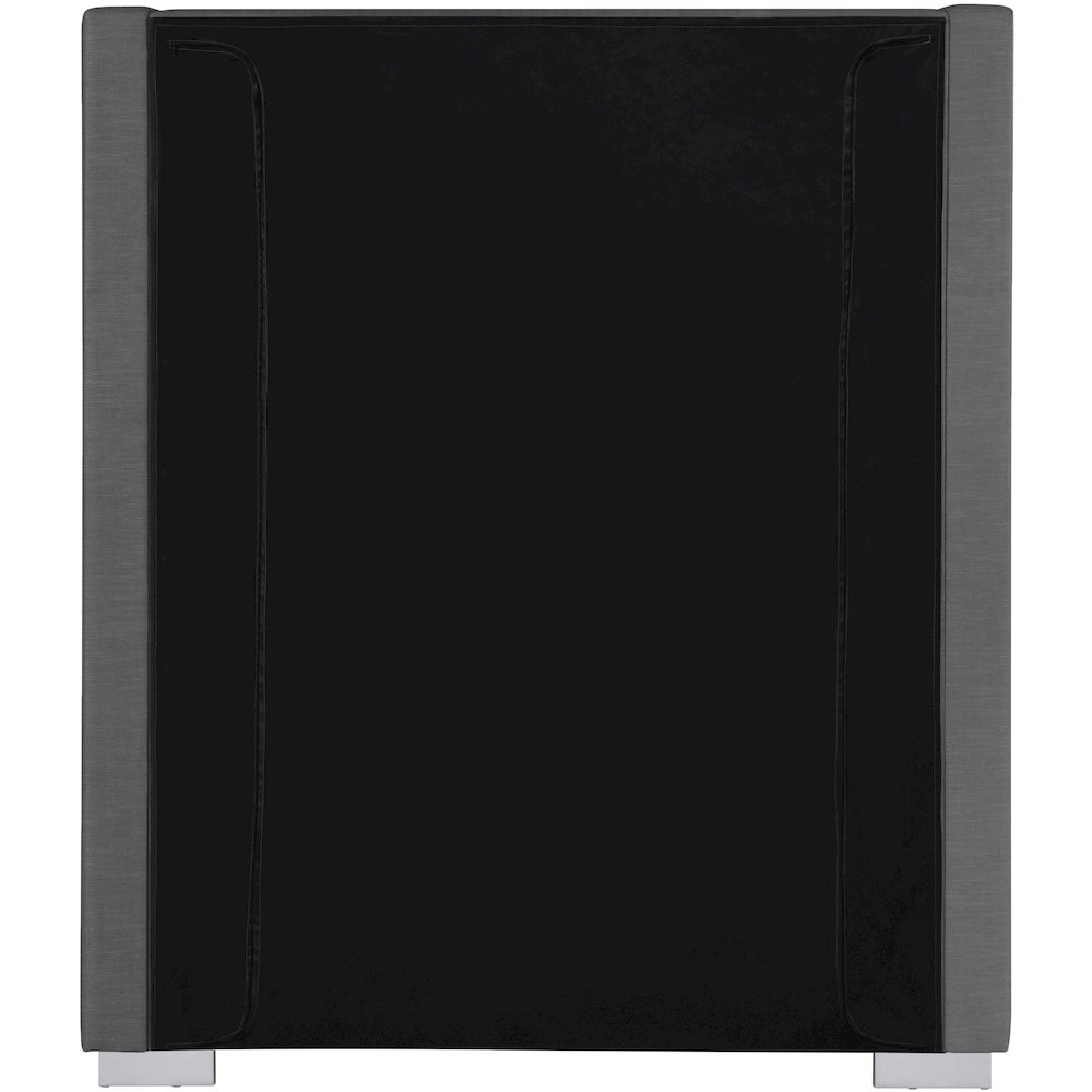 Royce Grey Linen Textured Fabric Twin Bed. Picture 11