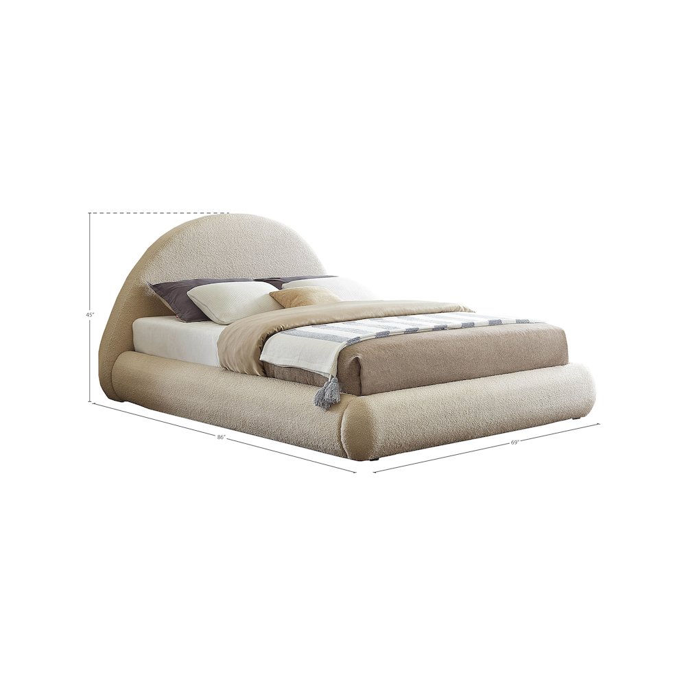 Rudy Beige Teddy Fabric Full Bed. Picture 10