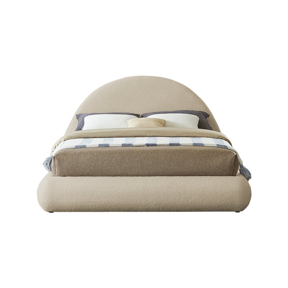 Rudy Beige Teddy Fabric Full Bed. Picture 2