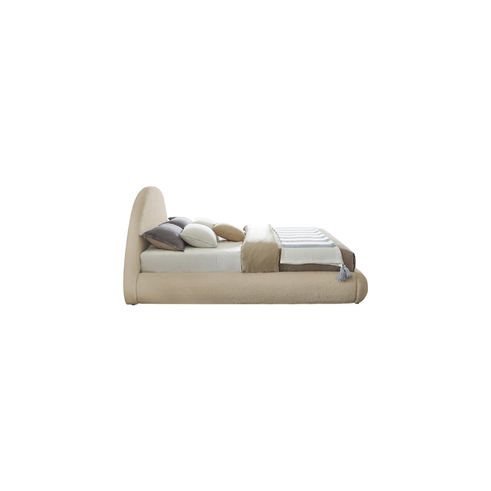 Rudy Beige Teddy Fabric King Bed. Picture 4