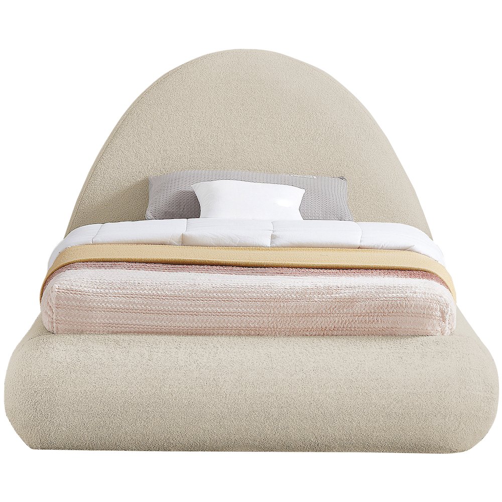 Rudy Beige Teddy Fabric Twin Bed. Picture 2