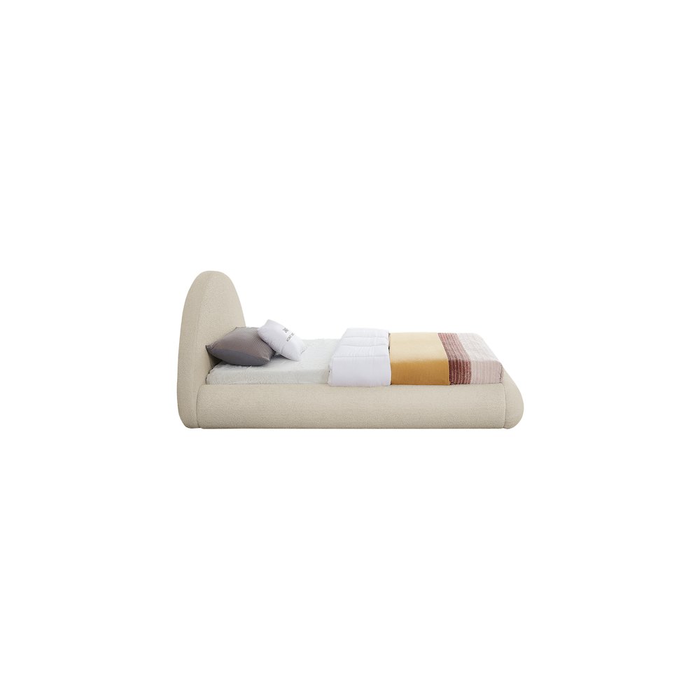 Rudy Beige Teddy Fabric Twin Bed. Picture 4