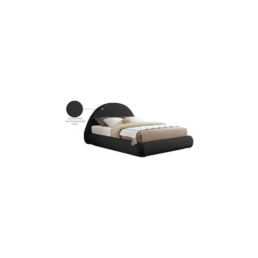 Rudy Black Teddy Fabric Full Bed. Picture 11