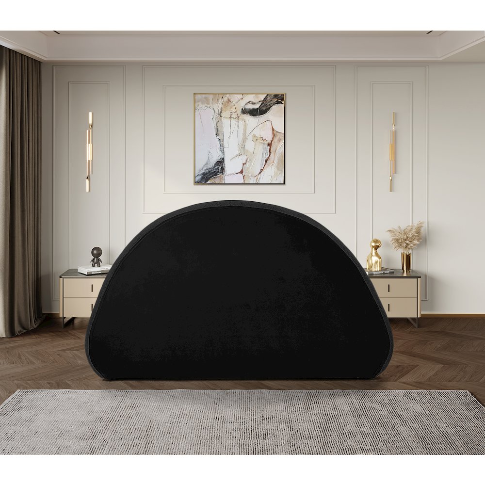 Rudy Black Teddy Fabric Full Bed. Picture 7