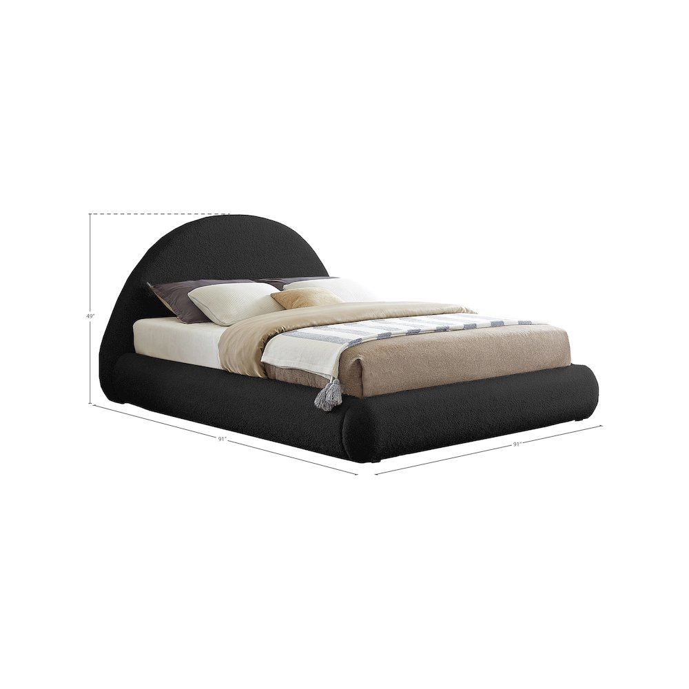 Rudy Black Teddy Fabric King Bed. Picture 10