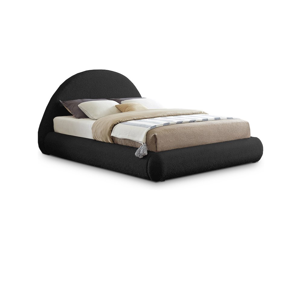 Rudy Black Teddy Fabric Queen Bed. Picture 1