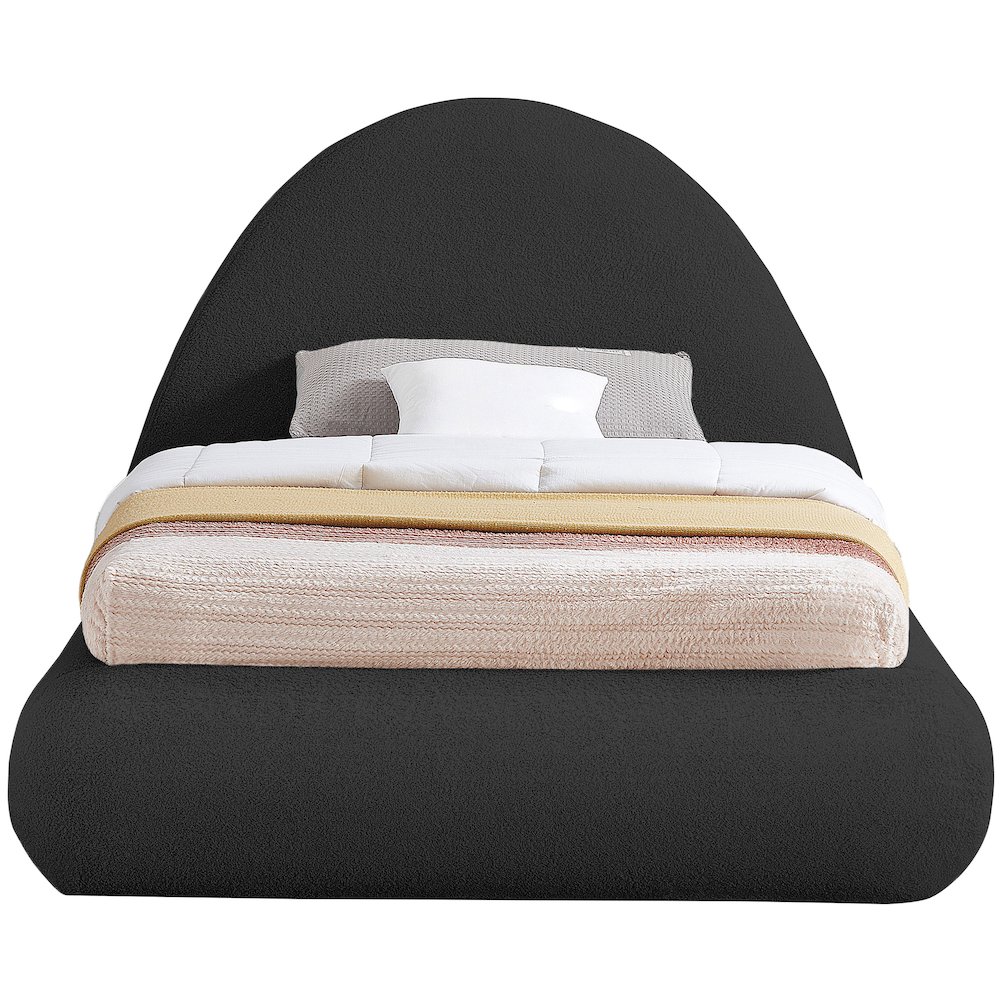 Rudy Black Teddy Fabric Twin Bed. Picture 2