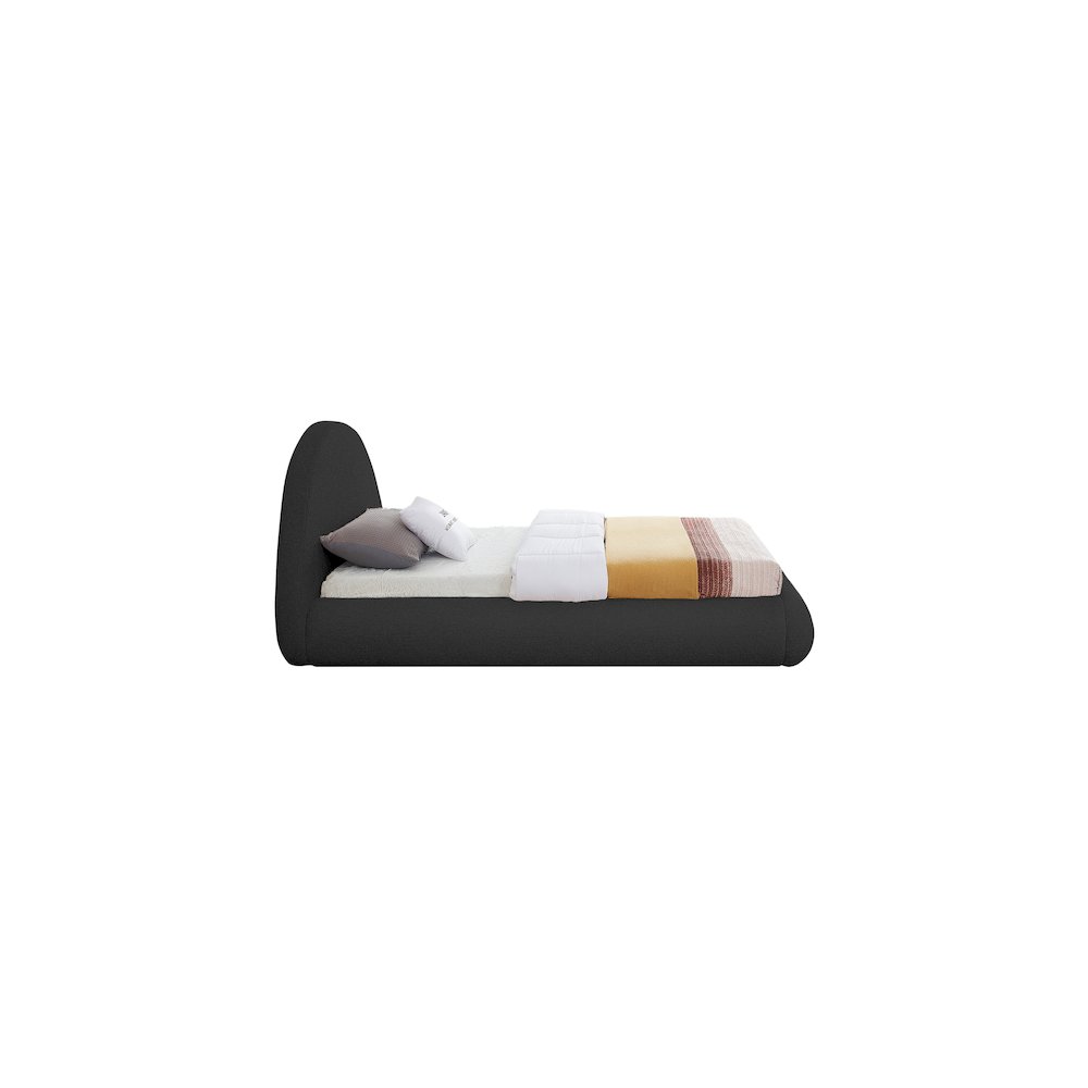 Rudy Black Teddy Fabric Twin Bed. Picture 4