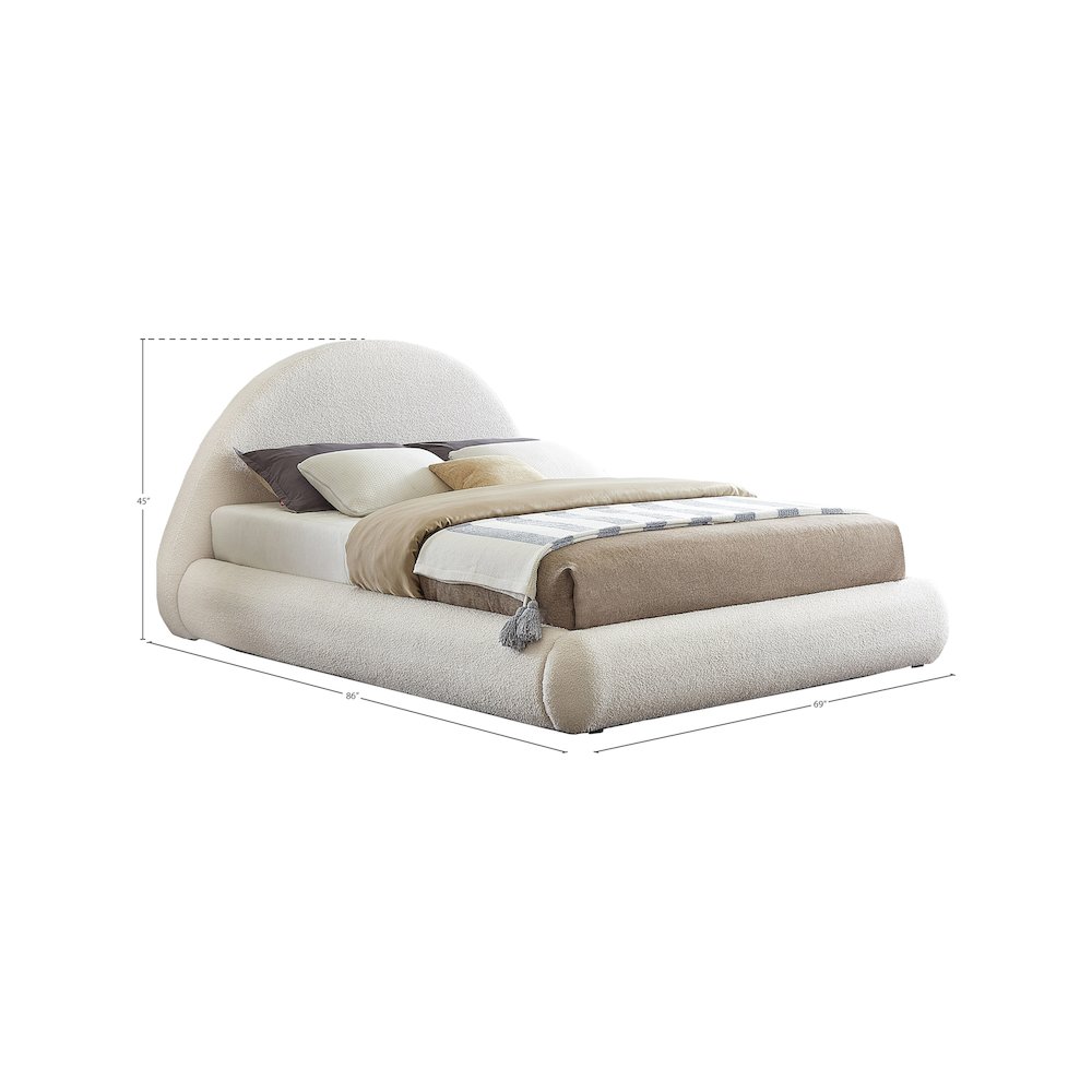 Rudy Cream Teddy Fabric Full Bed. Picture 10