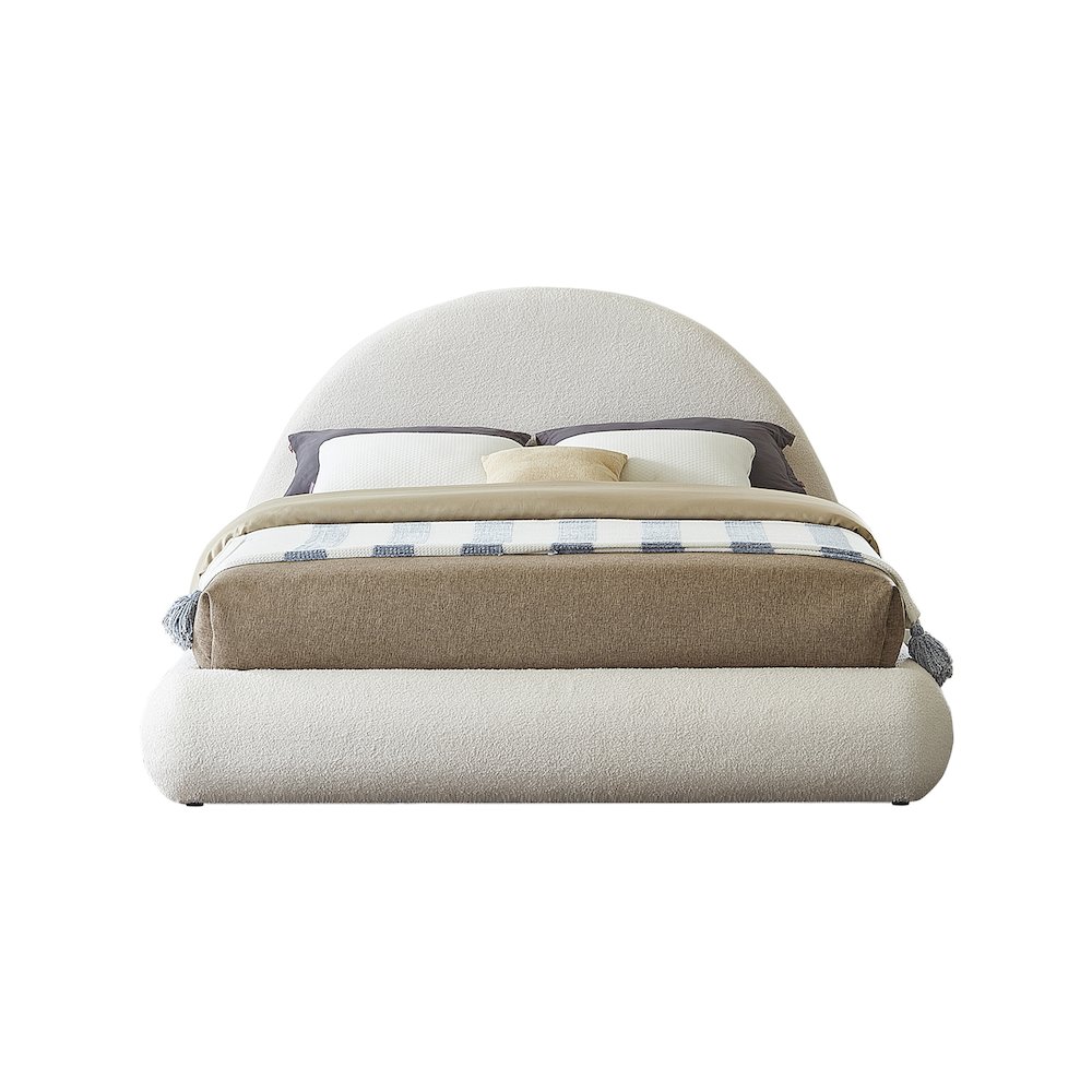 Rudy Cream Teddy Fabric Full Bed. Picture 2