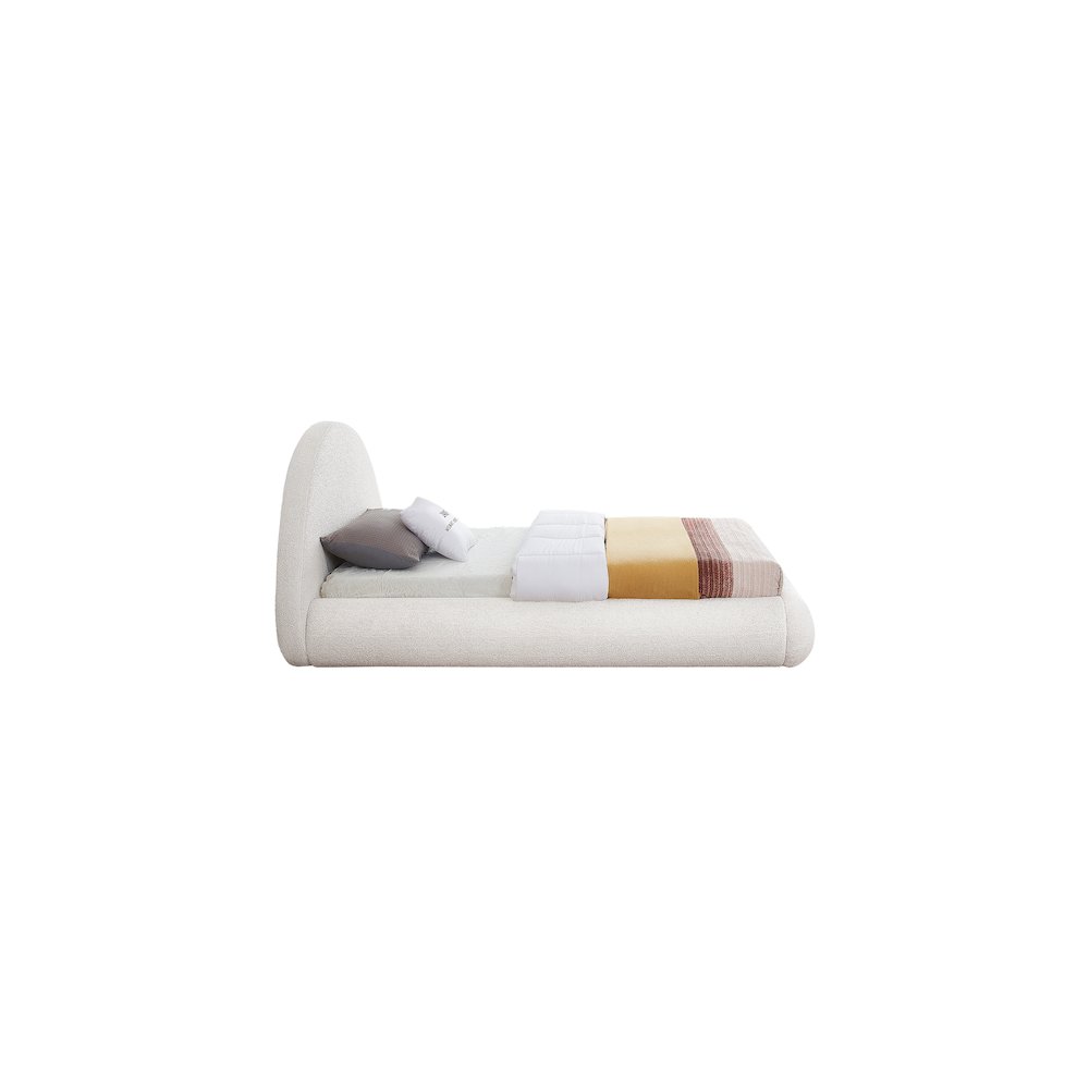 Rudy Cream Teddy Fabric Twin Bed. Picture 4
