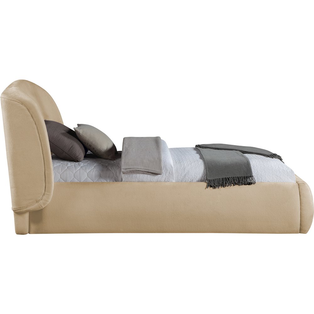 Sandro Beige Chenille Fabric Upholstered Twin Bed. Picture 2