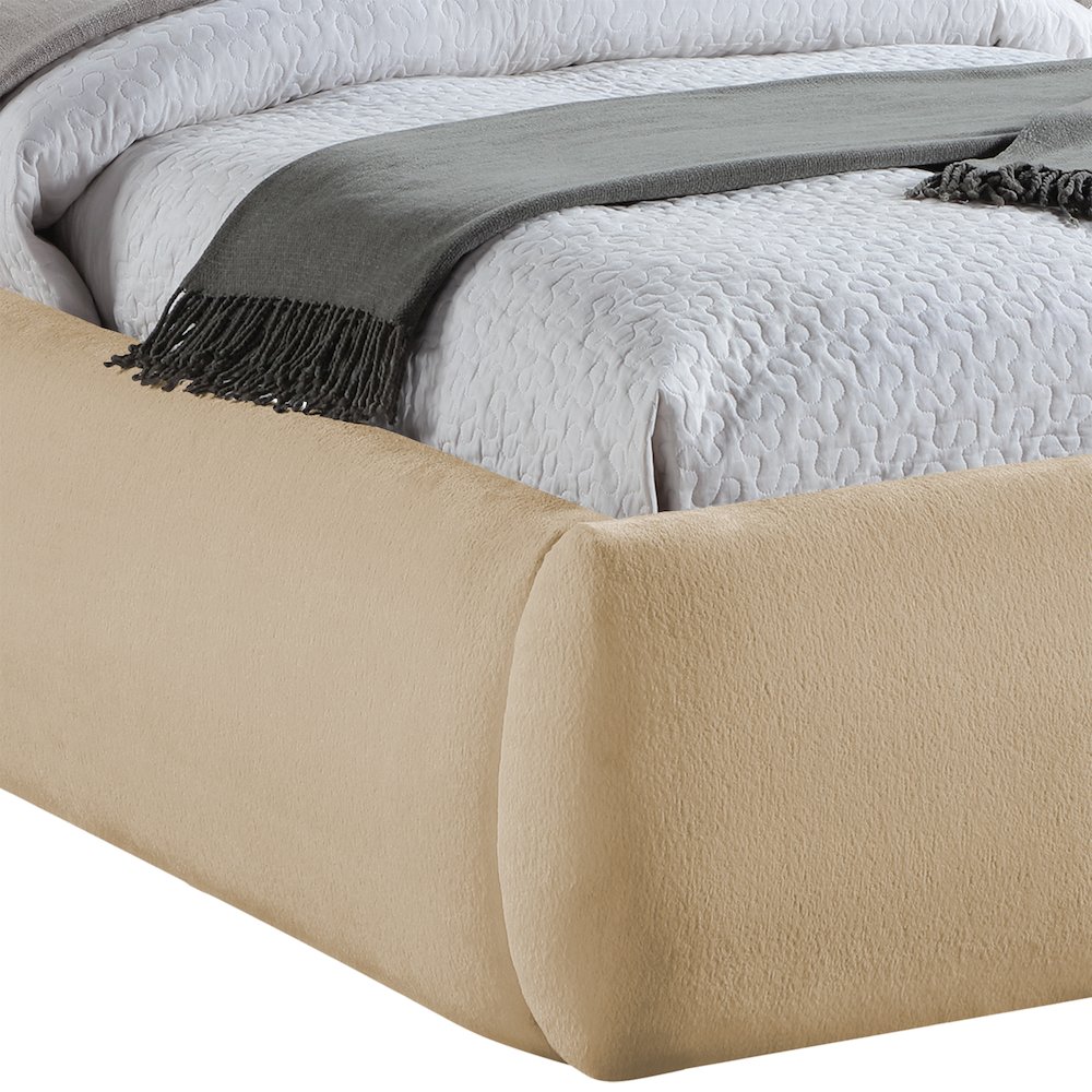 Sandro Beige Chenille Fabric Upholstered Twin Bed. Picture 3