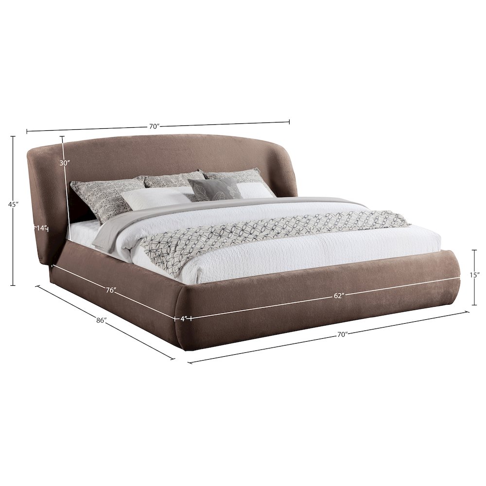 Sandro Brown Chenille Fabric Upholstered Full Bed. Picture 4