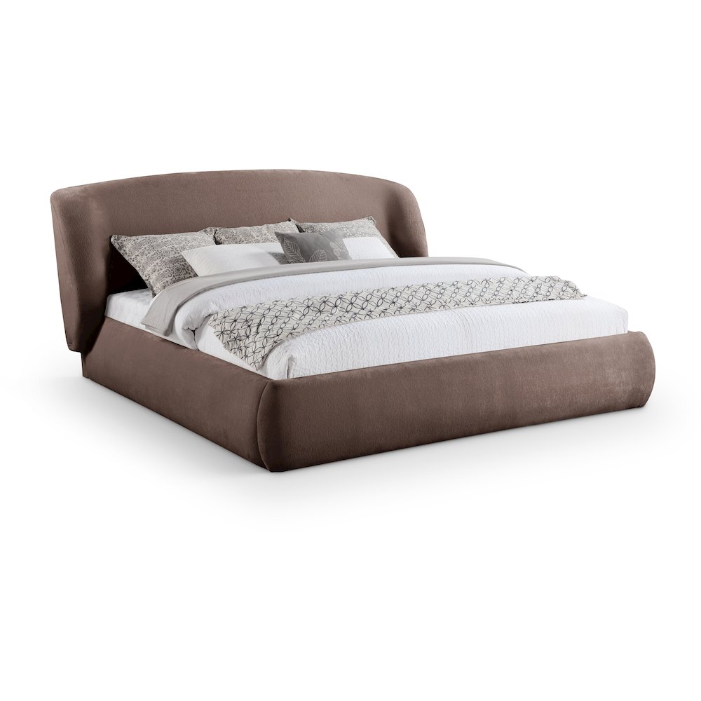 Sandro Brown Chenille Fabric Upholstered Full Bed. Picture 1