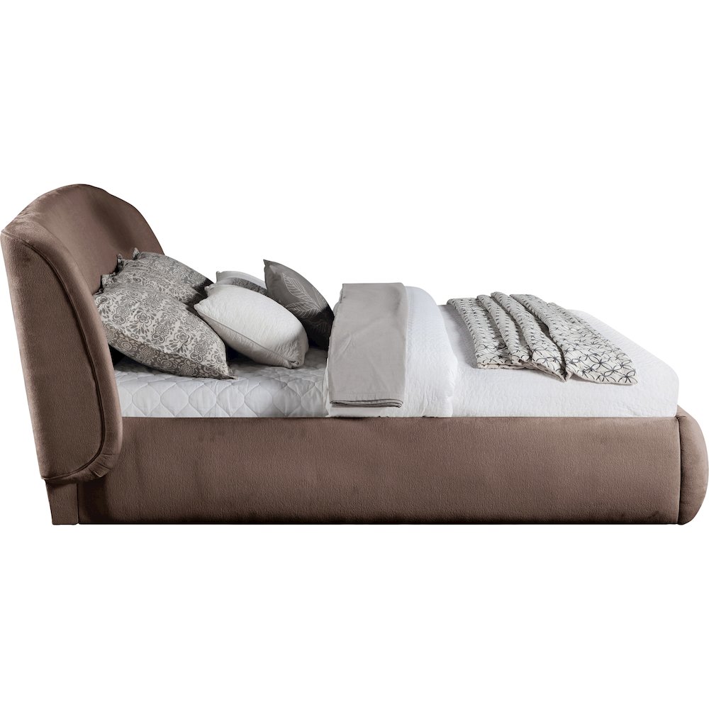 Sandro Brown Chenille Fabric Upholstered Full Bed. Picture 2