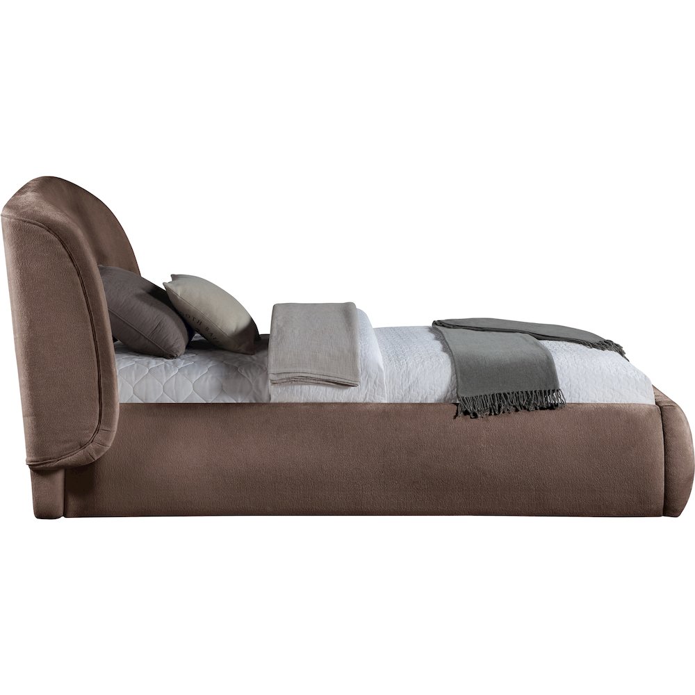 Sandro Brown Chenille Fabric Upholstered Twin Bed. Picture 2