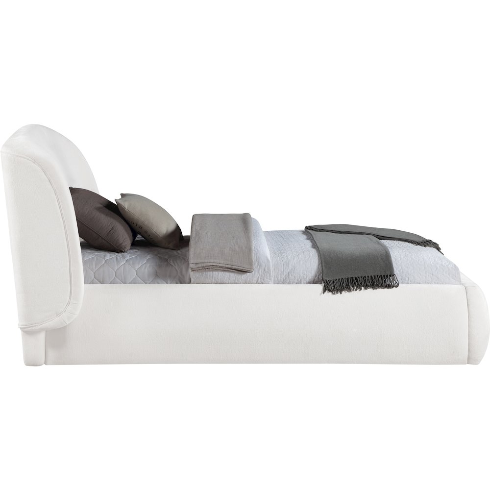 Sandro Cream Chenille Fabric Upholstered Twin Bed. Picture 2