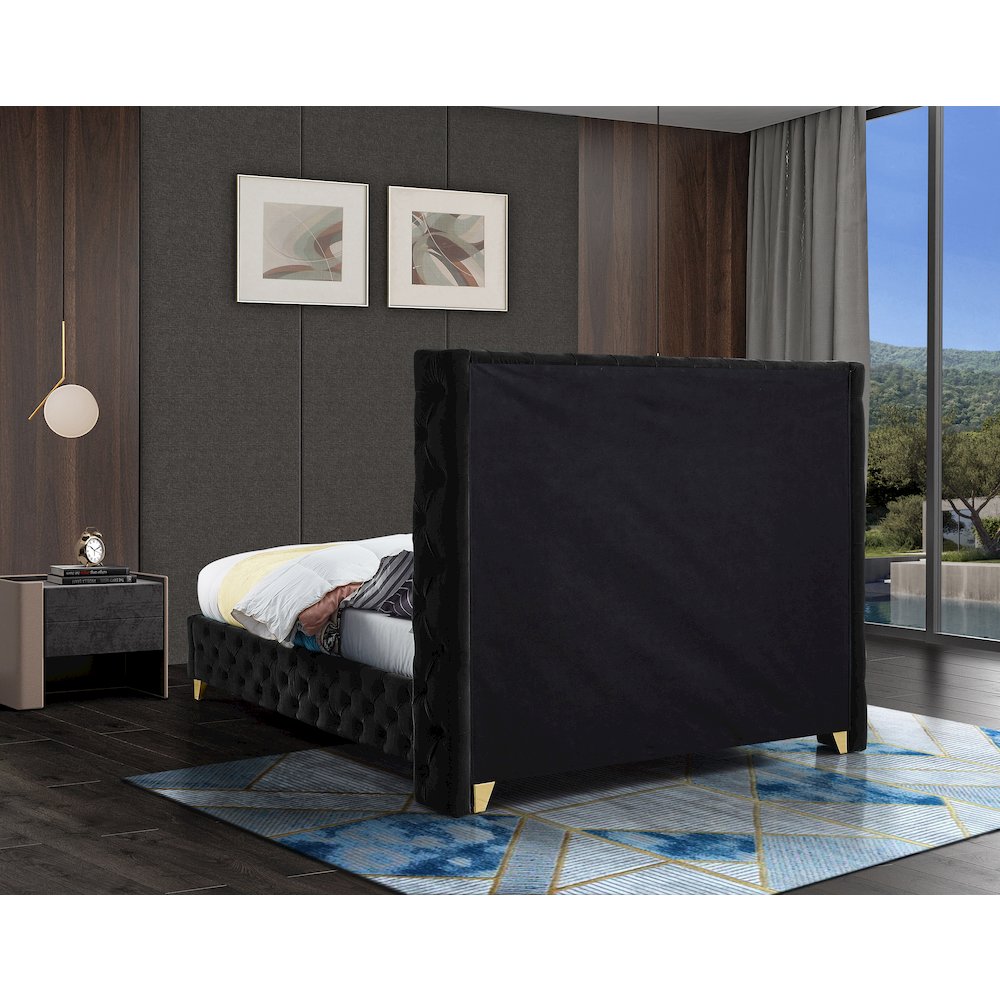 Savan Black Velvet King Bed. Picture 12