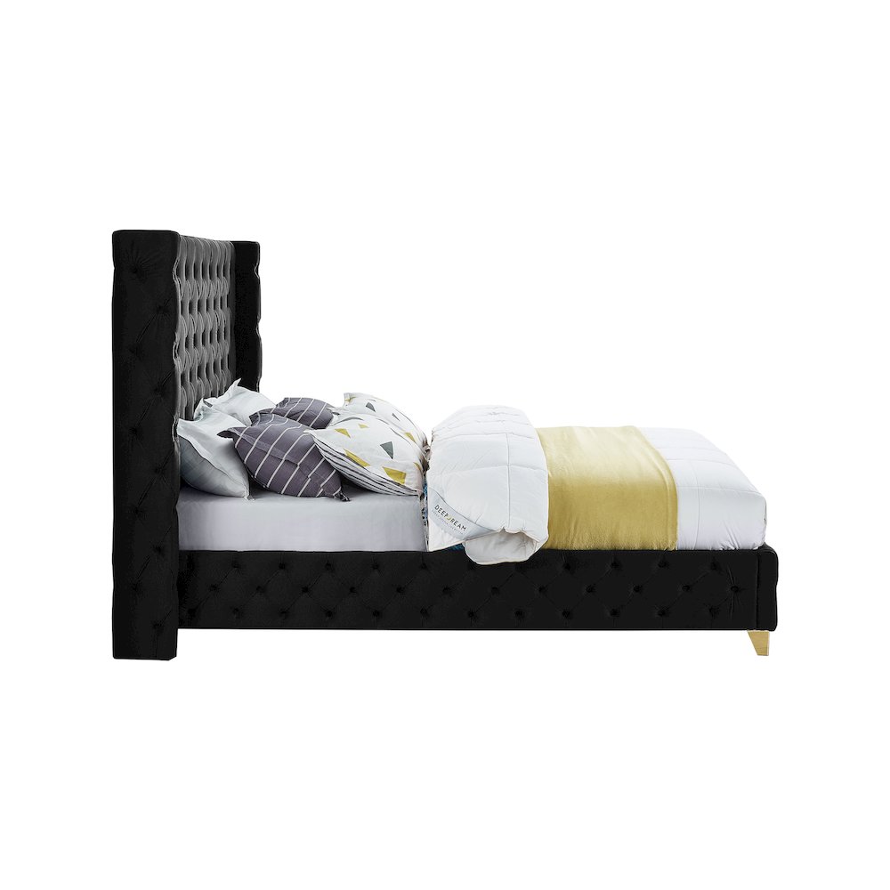 Savan Black Velvet King Bed. Picture 8