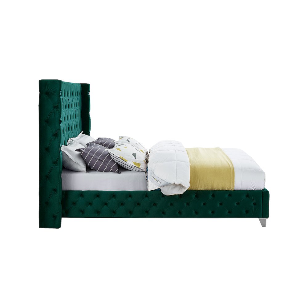 Savan Green Velvet Full Bed. Picture 9