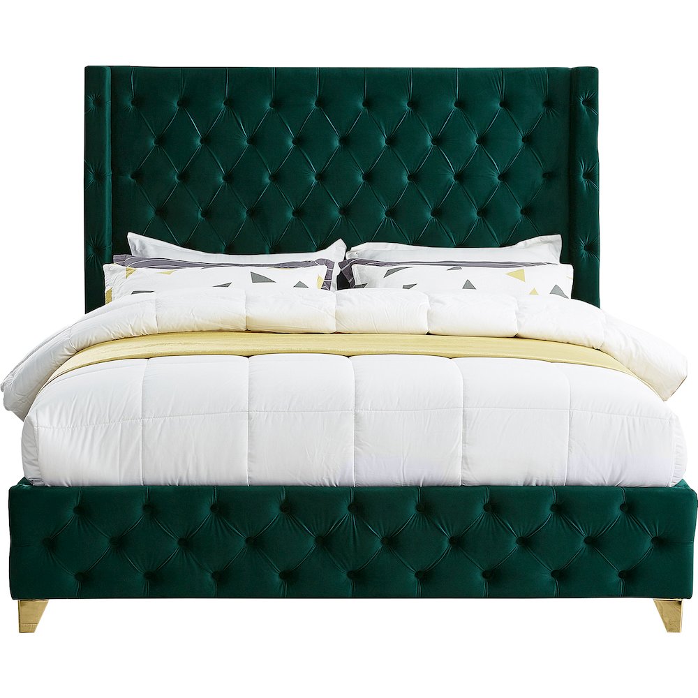 Savan Green Velvet Full Bed. Picture 4