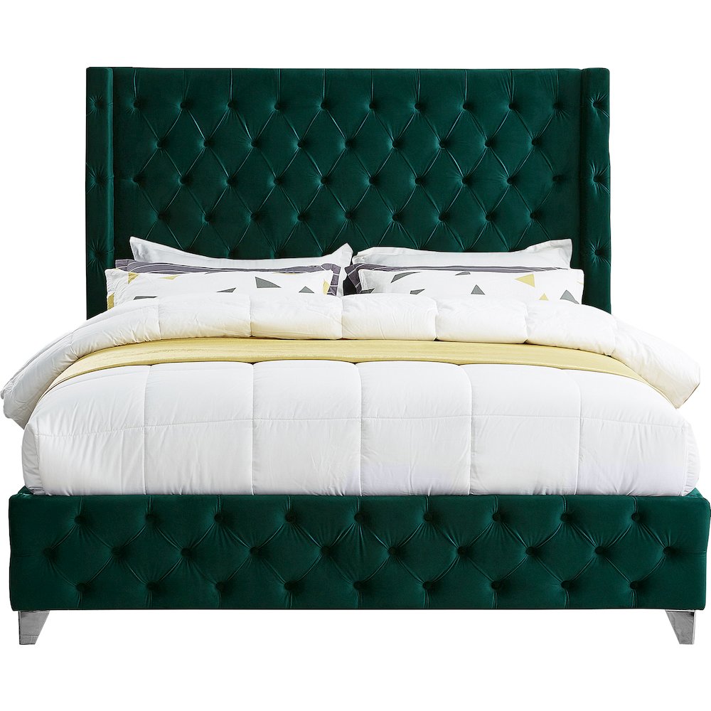 Savan Green Velvet Full Bed. Picture 5