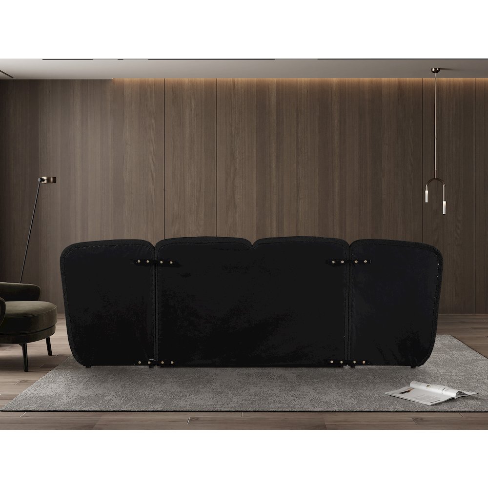 Shiloh Black Boucle Fabric King Bed. Picture 6