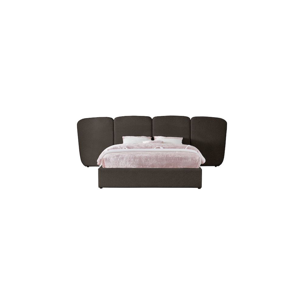 Shiloh Brown Boucle Fabric King Bed. Picture 2