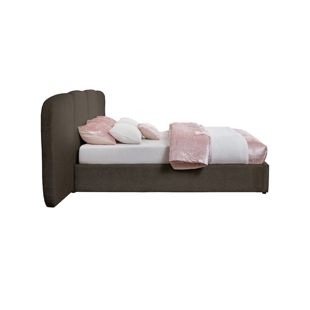 Shiloh Brown Boucle Fabric King Bed. Picture 4