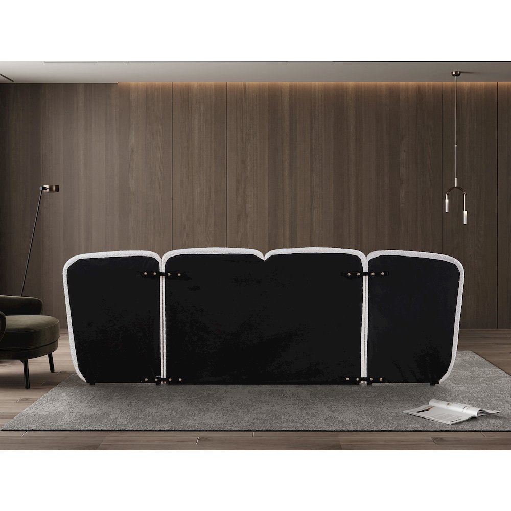 Shiloh Cream Boucle Fabric King Bed. Picture 6