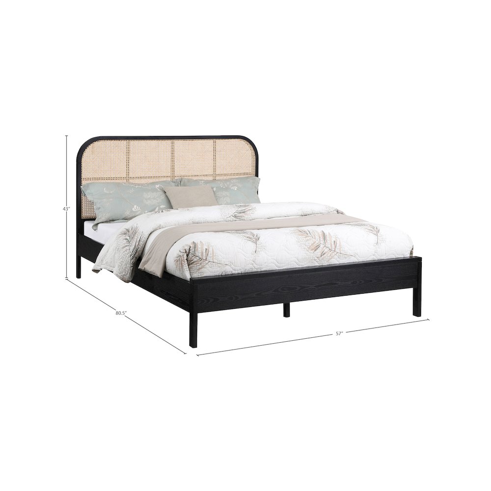 Siena Black Ash Wood Full Bed. Picture 7