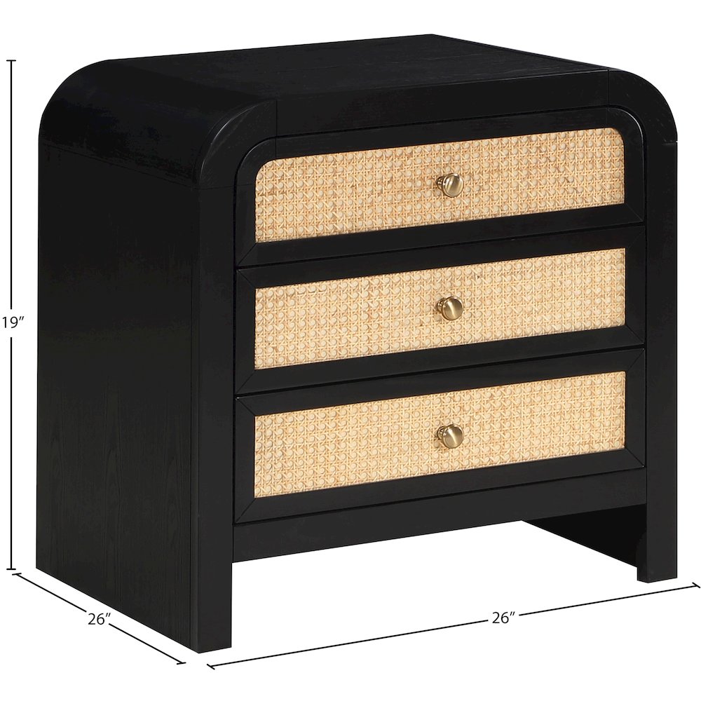 Siena Black Night Stand. Picture 8