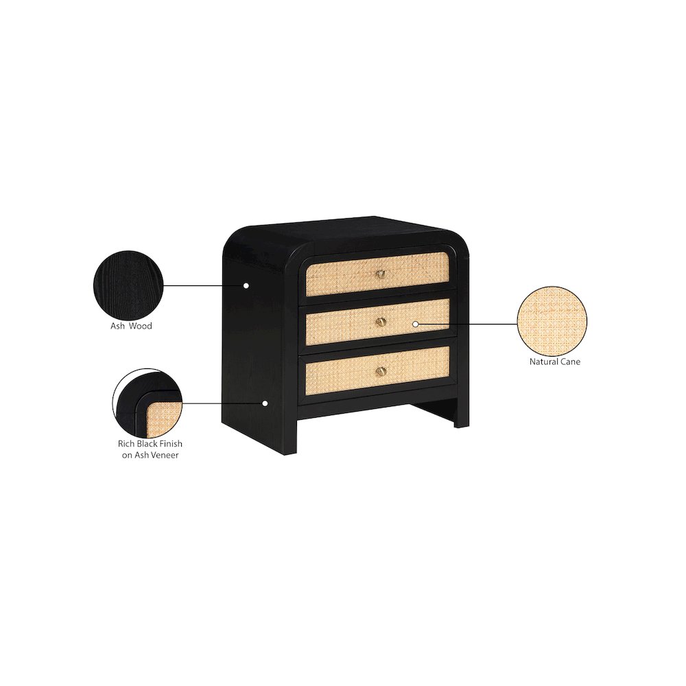 Siena Black Night Stand. Picture 9