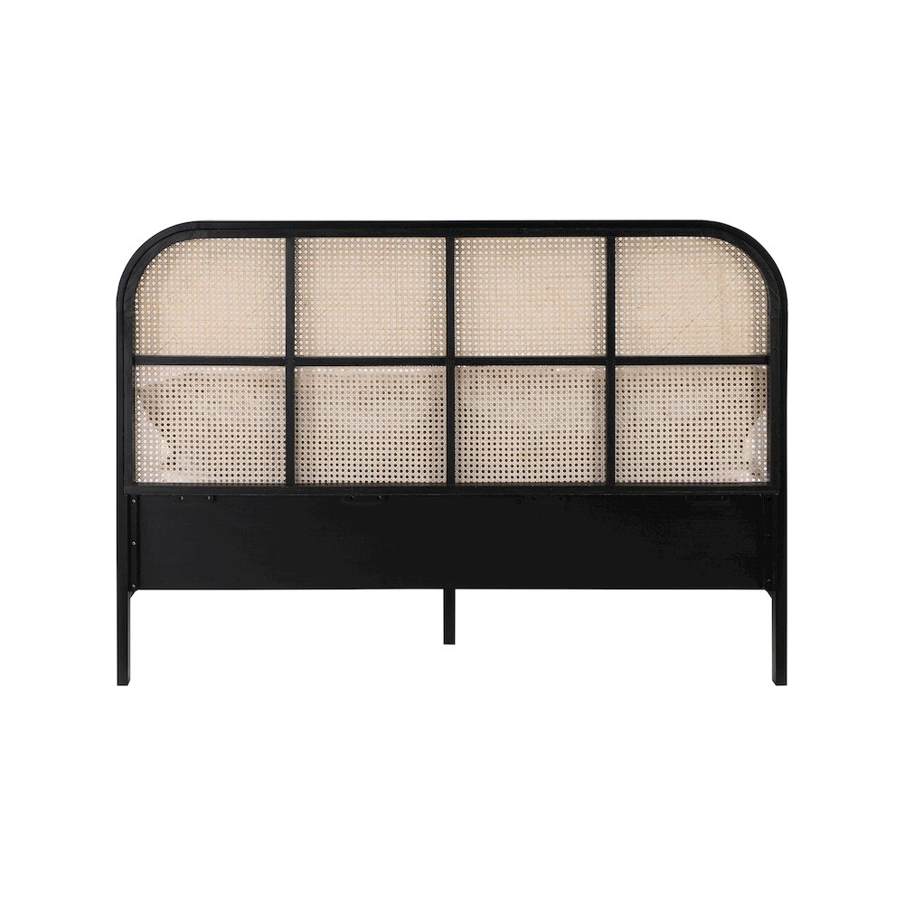 Siena Black Ash Wood Queen Bed. Picture 4