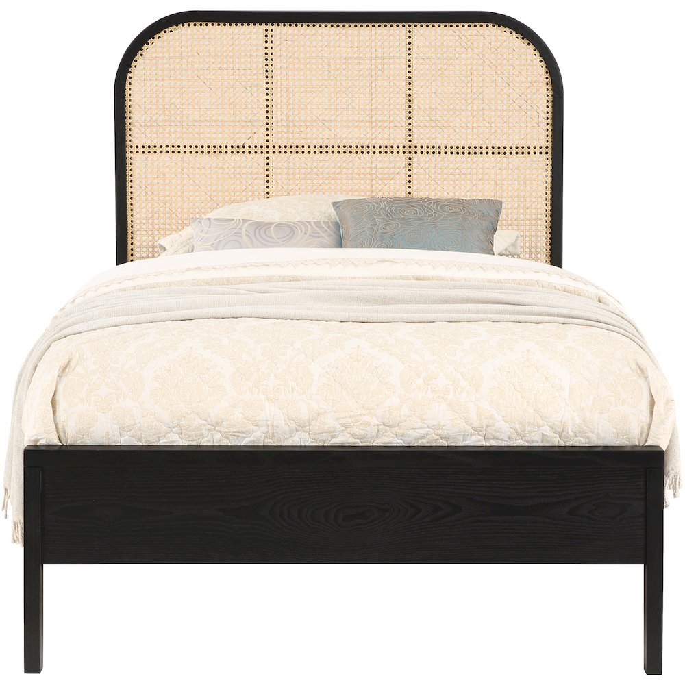 Siena Black Ash Wood Twin Bed. Picture 2