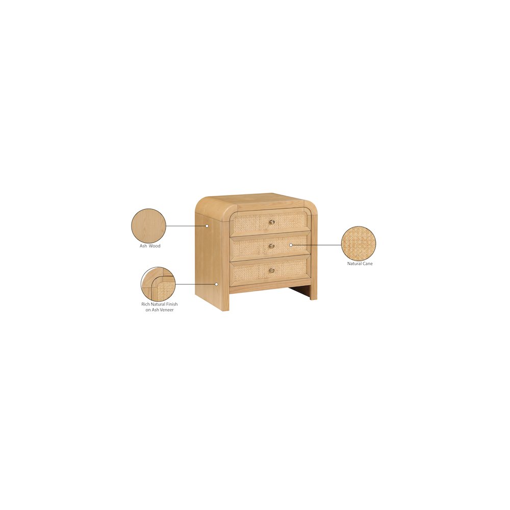 Siena Natural Night Stand. Picture 9