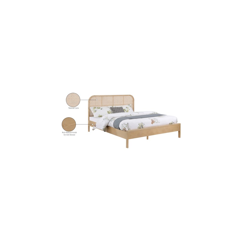 Siena Natural Ash Wood Queen Bed. Picture 8