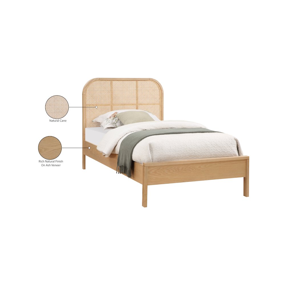 Siena Natural Ash Wood Twin Bed. Picture 8