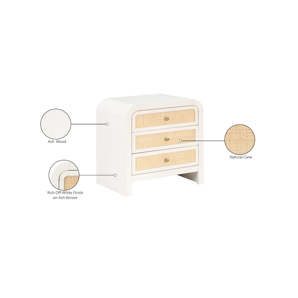 Siena White Night Stand. Picture 9
