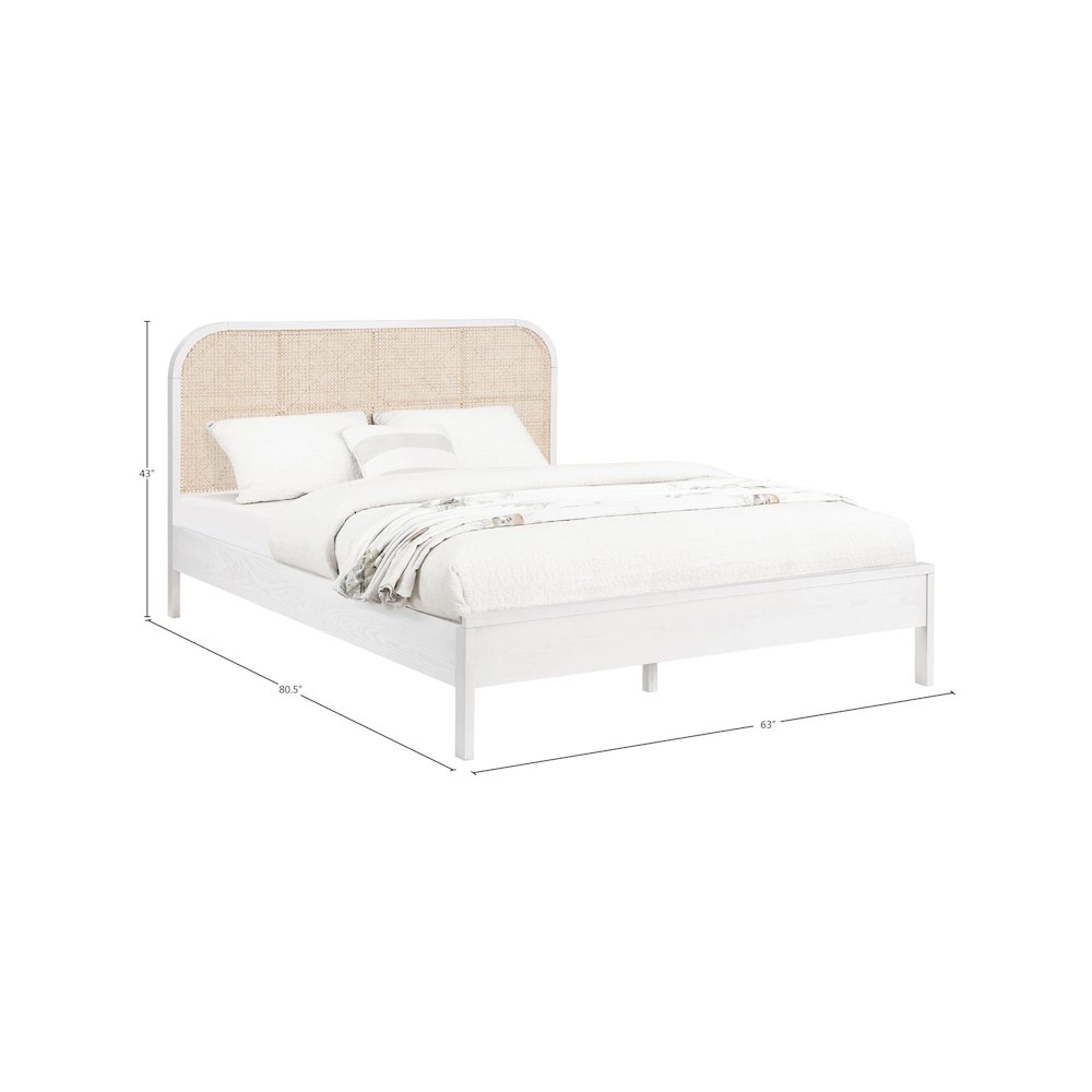 Siena White Ash Wood Queen Bed. Picture 7