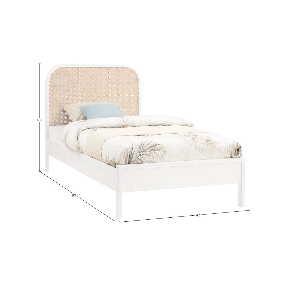Siena White Ash Wood Twin Bed. Picture 7