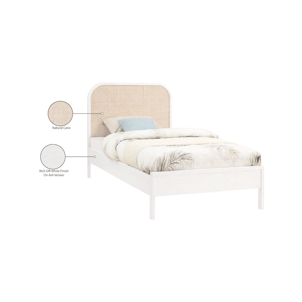 Siena White Ash Wood Twin Bed. Picture 8