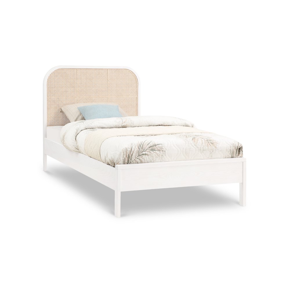 Siena White Ash Wood Twin Bed. Picture 1