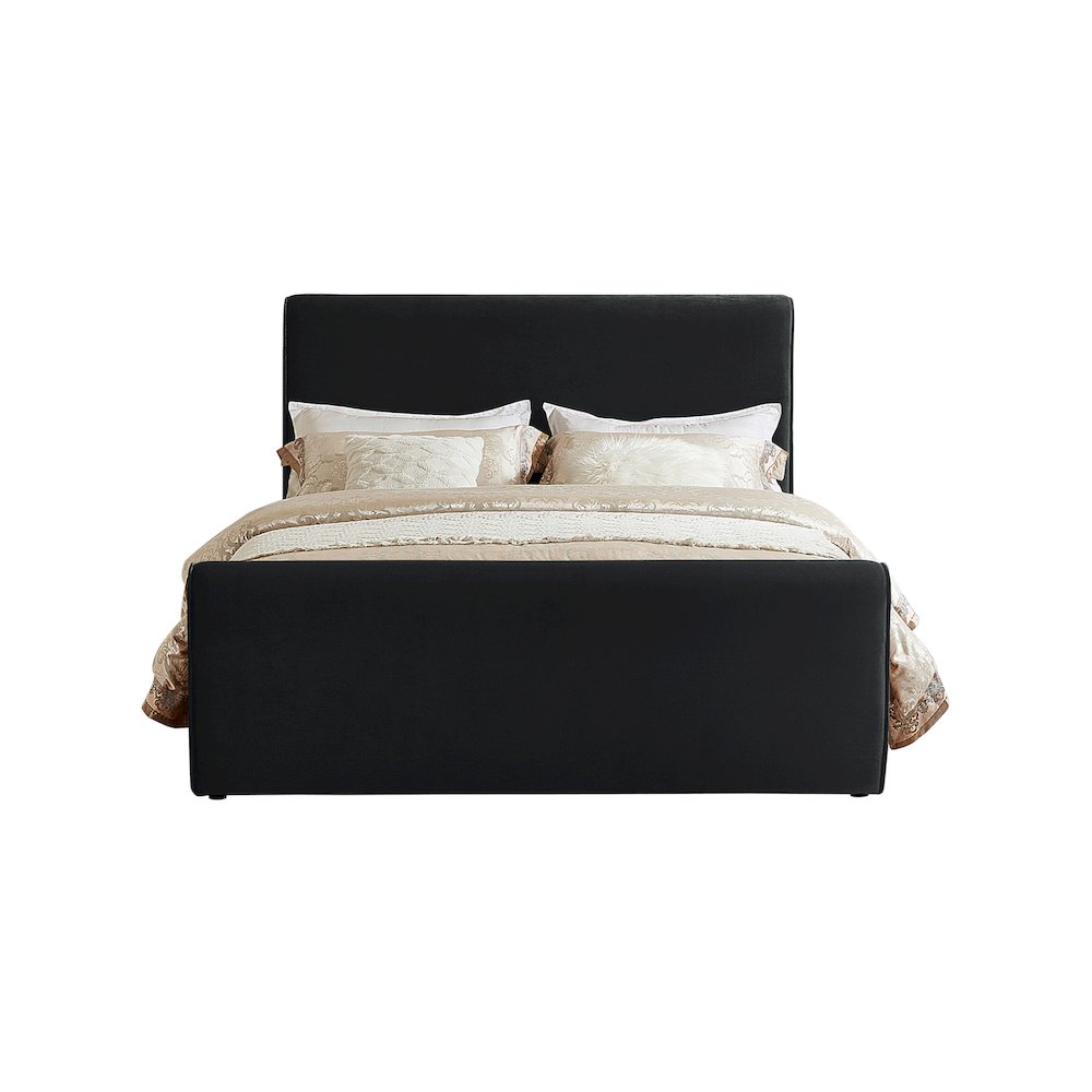 Sloan Black Velvet Full Bed. Picture 2