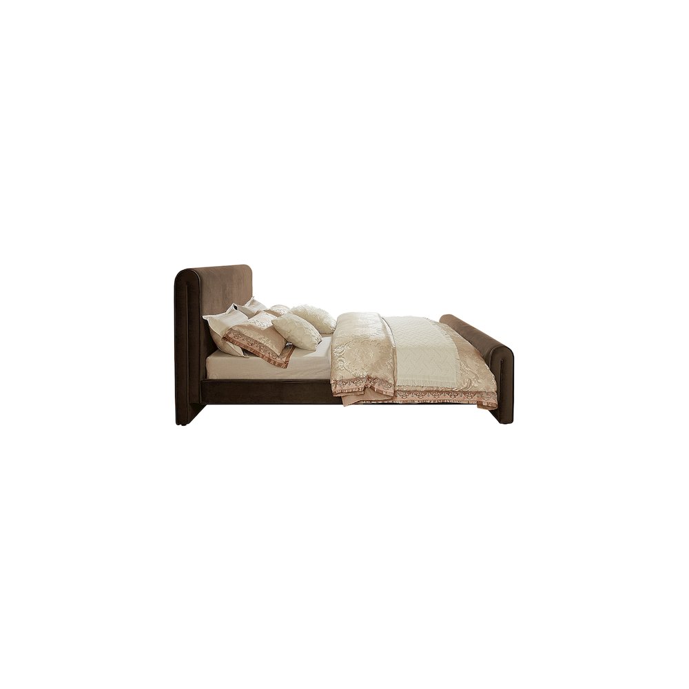 Sloan Brown Velvet King Bed. Picture 4