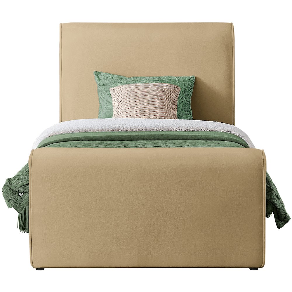 Sloan Camel Velvet Twin Bed. Picture 2