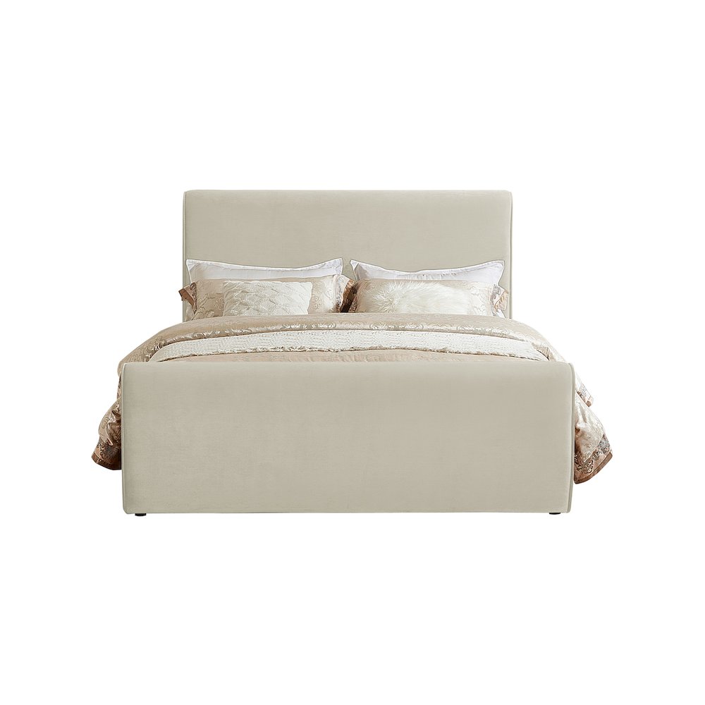 Sloan Cream Velvet King Bed. Picture 2